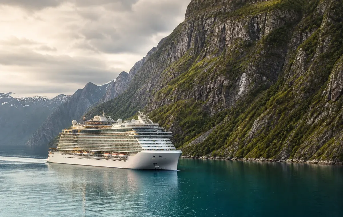 Norwegian Prima visiting a dramatic Northern European coastline