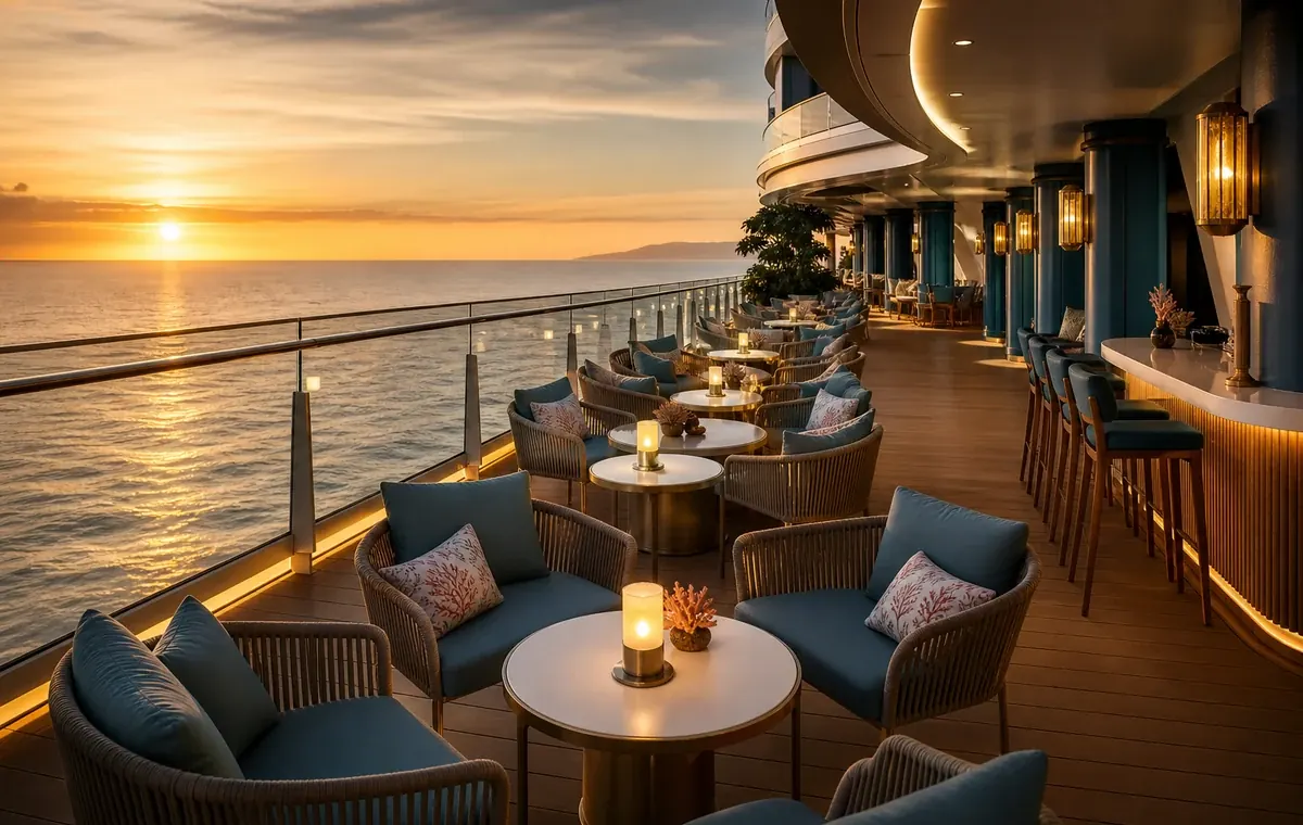 Ocean Boulevard on Norwegian Prima at sunset