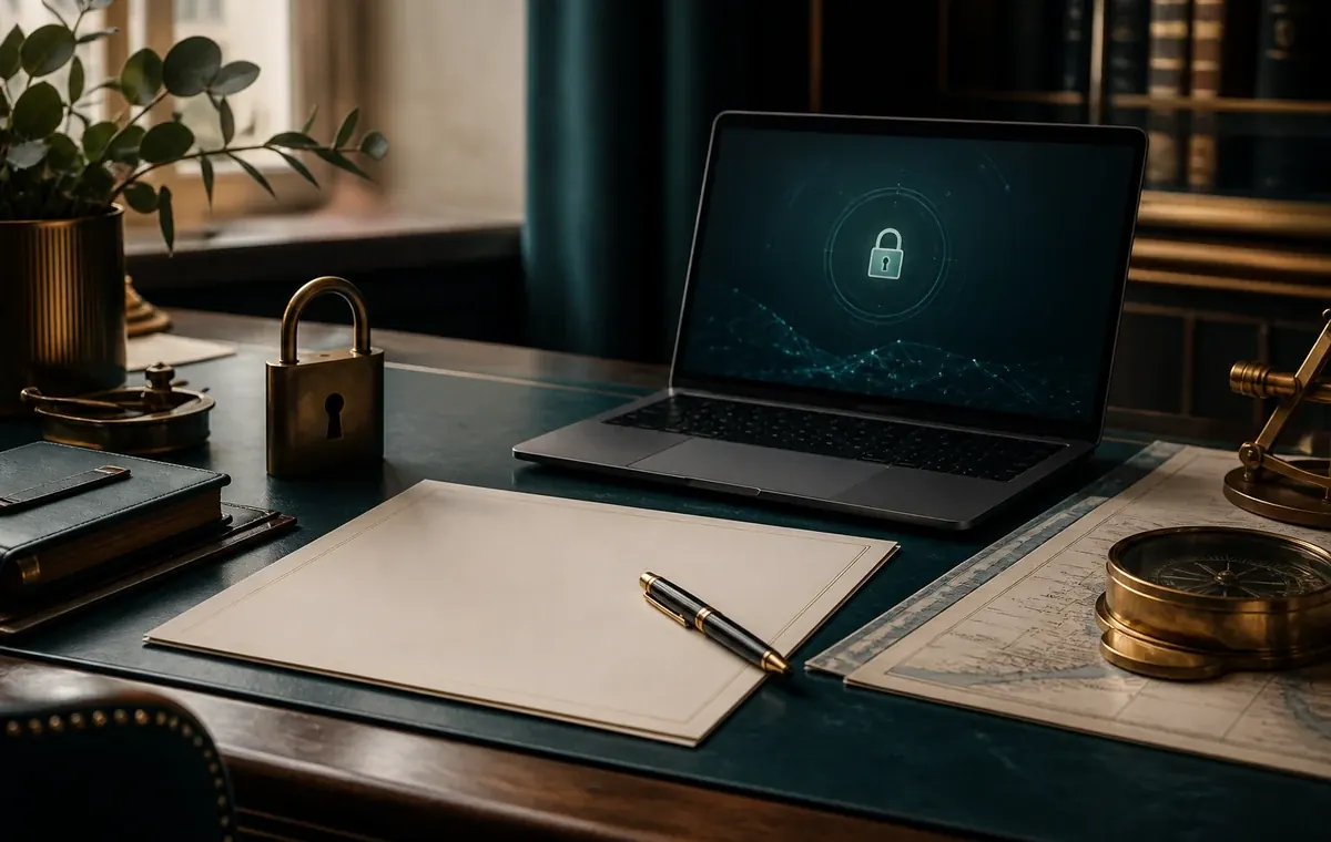 a privacy document and secure data symbol